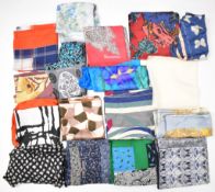 A collection of scarves including Burberrys, three Liberty & Co, two Jacqmar, Richard Allen, two