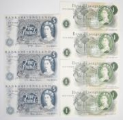 Seven Bank of England J.S. Fforde and J.B. Page 'Portrait' Series banknotes consisting of two