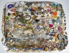 A collection of jewellery including Alpaca necklaces and pendants, silver chain, pendants