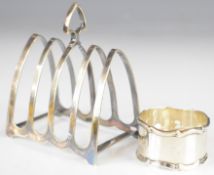 Art Deco hallmarked silver five bar toast rack, Sheffield 1932, maker James Deakin & Sons, length