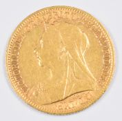 1894 Queen Victoria gold half sovereign with veiled head
