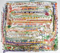 A large collection of Art Deco crystal and glass beaded necklaces