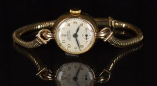 Rolex Precision 9ct gold ladies wristwatch with inset subsidiary seconds dial, blued hands, gold