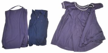 Hermès navy maxi dress, size 40 together with an Hermès navy dress with matching slip, size 42