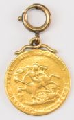 1817 George III gold full sovereign with hanging loop