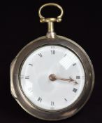 Alexander Anderson of Liverpool hallmarked silver pair cased pocket watch with gold arrow tipped