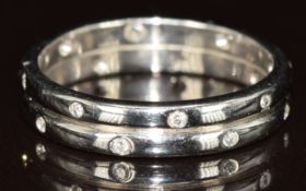 A platinum eternity/ wedding band / ring set with diamonds, 4.7g, size J