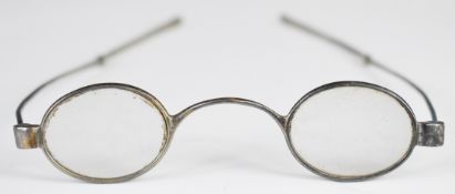 William IV pair of hallmarked silver spectacles with folding arms, Birmingham 1831, maker Joseph