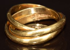 An 18ct gold Russian style wedding band / ring, 7.4g, size M