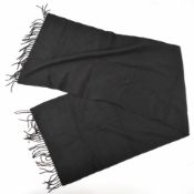 Hermès black scarf, likely cashmere, 155 x 40cm, in Hermès box
