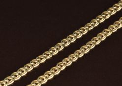 A 14k gold fancy curb link necklace, 17.5g, 53cm