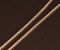 A 9ct rose gold box link chain, 40cm, 6.6g