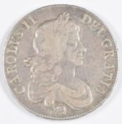 1666 Charles II crown, second bust with elephant below