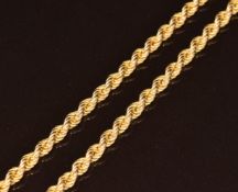 A 9ct gold rope twist necklace, 7.3g, 61cm