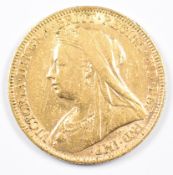 1898 Queen Victoria gold full sovereign with veiled head