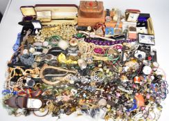 A collection of jewellery including vintage brooches, silver chain, cufflinks, Monet earrings, Seiko