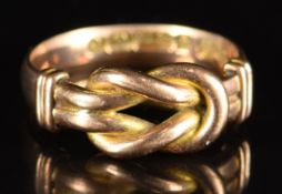 A 9ct gold knot ring, Birmingham 1904, 4g, size P