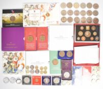 A collection of commemorative crowns 50p / £2 / £5 etc, includes some in presentation packs, and a