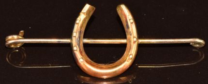 Victorian 18ct gold brooch in the form of a horseshoe, 3g, 5cm