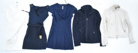 Three Prada dresses, sizes 38 & 40 and two Prada jackets, size XS