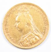 1888 Queen Victoria gold full sovereign with Jubilee head