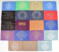 Nineteen British coin sets comprising two each of 1971, 1972, 1977, 1978, 1979, 1980 and 1982 and