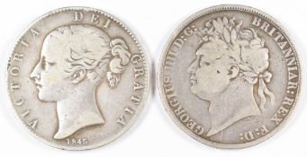 1821 George III and 1845 Queen Victoria crowns