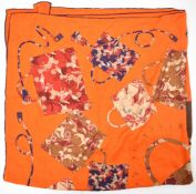 Hermès silk and cashmere shawl / scarf 'Kelly en Caléche' designed by Cyrille Diaktine, depicting