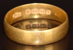 Victorian 22ct gold wedding band / ring, London 1899, 4.9g, size T