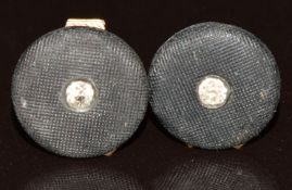 A pair of French 18ct gold studs set with old cut diamonds, 2.9g