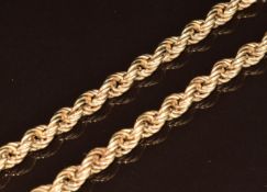 A 9ct rose twist necklace, 22.8g, 53cm