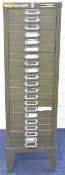 Storr vintage steel industrial style filing cabinet or collector's chest of drawers, comprising 21