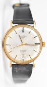 Rotary 9ct gold gentleman's wristwatch with date aperture, two-tone black and gold hands and hour