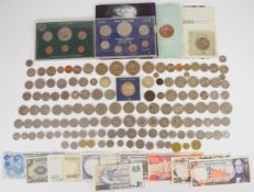 Small collection of world coins and banknotes including uncirculated sets from Jamaica, Malawi and