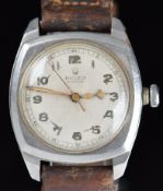 Rolex Oyster gentleman's wristwatch ref. 4647 with gold hands, Arabic numerals, silver dial,