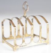Mappin & Webb George V hallmarked silver five bar toast rack, Birmingham 1923, length 7.5cm,