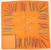 Hermès silk scarf 'A VOS CRAYONS!' designed by L.P.Cooke, 35 x 35