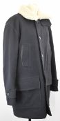 Hermès gentleman's navy blue wool and cashmere coat, size 54