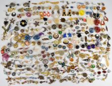 A collection of vintage earrings including Sphinx, Attitude Paris, diamanté, shell, glass, Avon, J