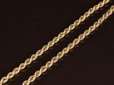 A 9ct gold rope twist necklace (damaged), 6.3g