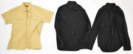 Three gentleman's shirts including black Prada (41/16), black Ralph Lauren (size L) and Holland