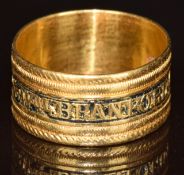 An 18ct gold mourning ring, 'William Blanford ob 9th November 1819 aged 55', 5g, size M