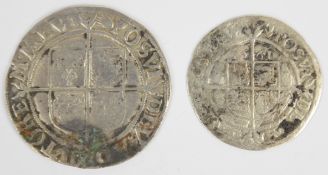 Elizabeth I shilling, together with a 1561 rose sixpence VF and F respectively