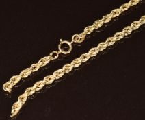 A 9ct gold rope twist (damaged), 4g