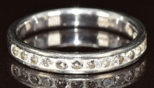 A platinum half eternity ring set with fifteen round cut diamonds, in original Martin & Co box, 3.