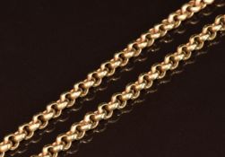 A 9ct gold Italian chain/necklace made up of circular links, by Uno-A- Erre, 19.8g, 57cm