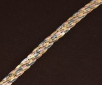 A 9ct gold tri-coloured plaited ribbon necklace, 4g, 40cm