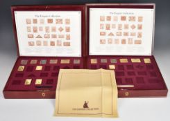 Two cased part sets of Empire Collection hallmarked silver gilt stamps, weight of stamps 312g