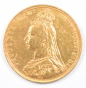 1890 Queen Victoria gold full sovereign with Jubilee head
