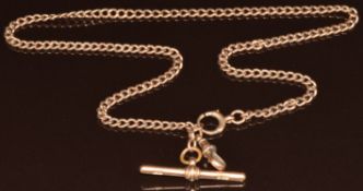 A c1900 9ct rose gold Albert / watch chain, 19.8g, 41cm
